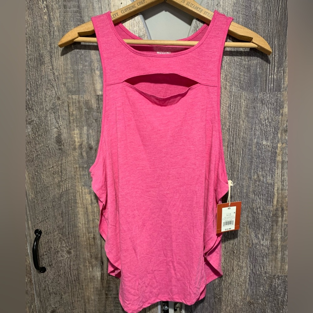 NWT Mossimo Women's Flowy Open Side Keyhole Tank Top XS Pink